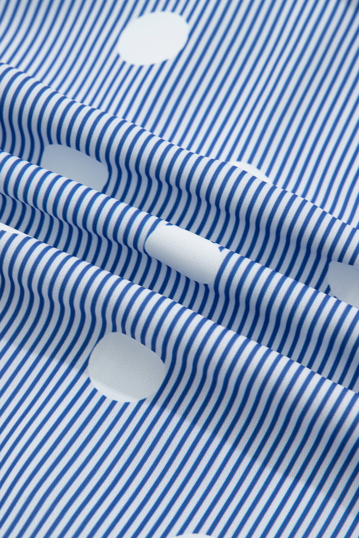 Blue White Striped Polka Dot Ruffle Blouse – Flutter Sleeve Button Front Top