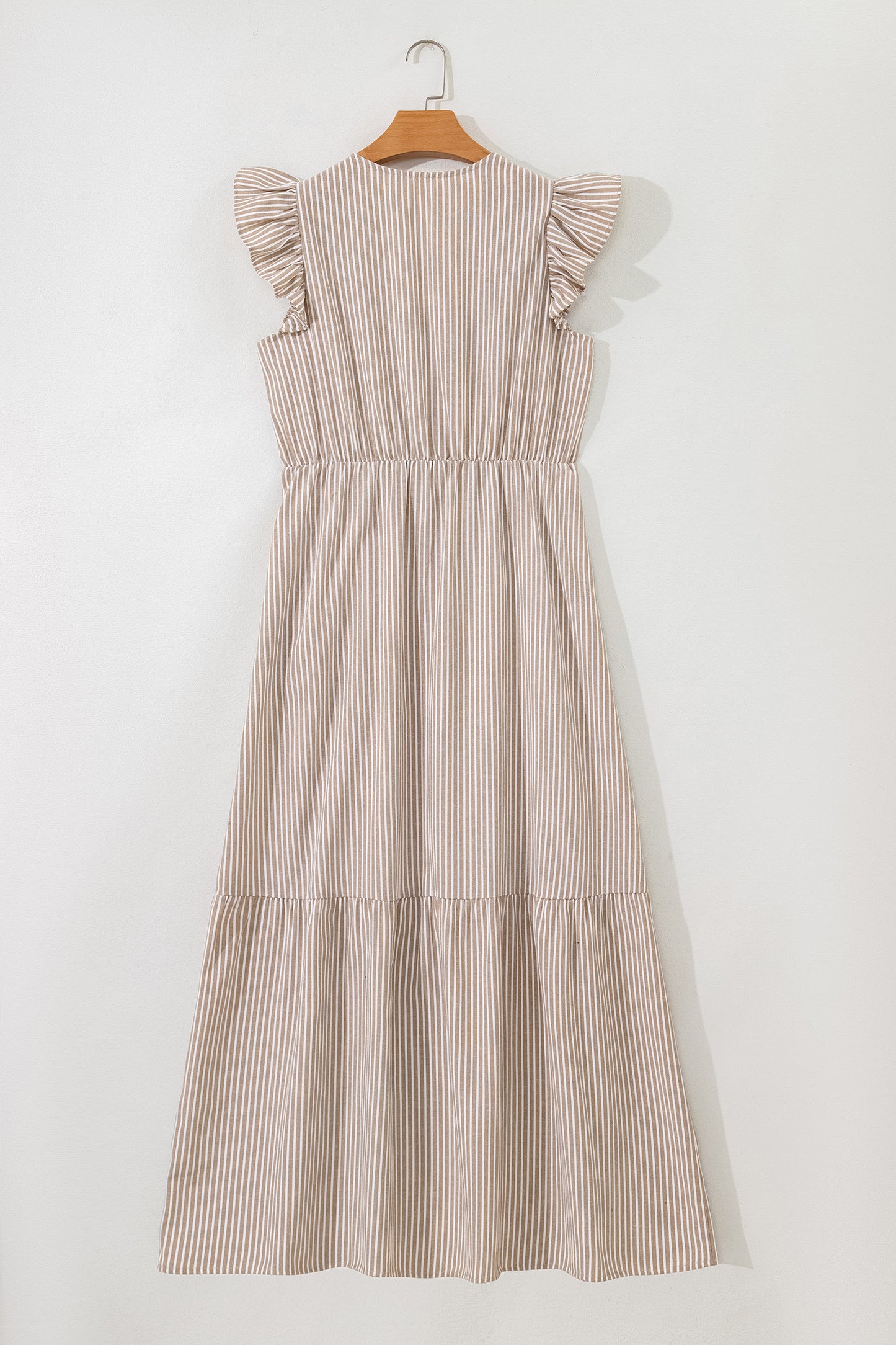 Amalfi Beige Stripe Button Front Maxi Dress