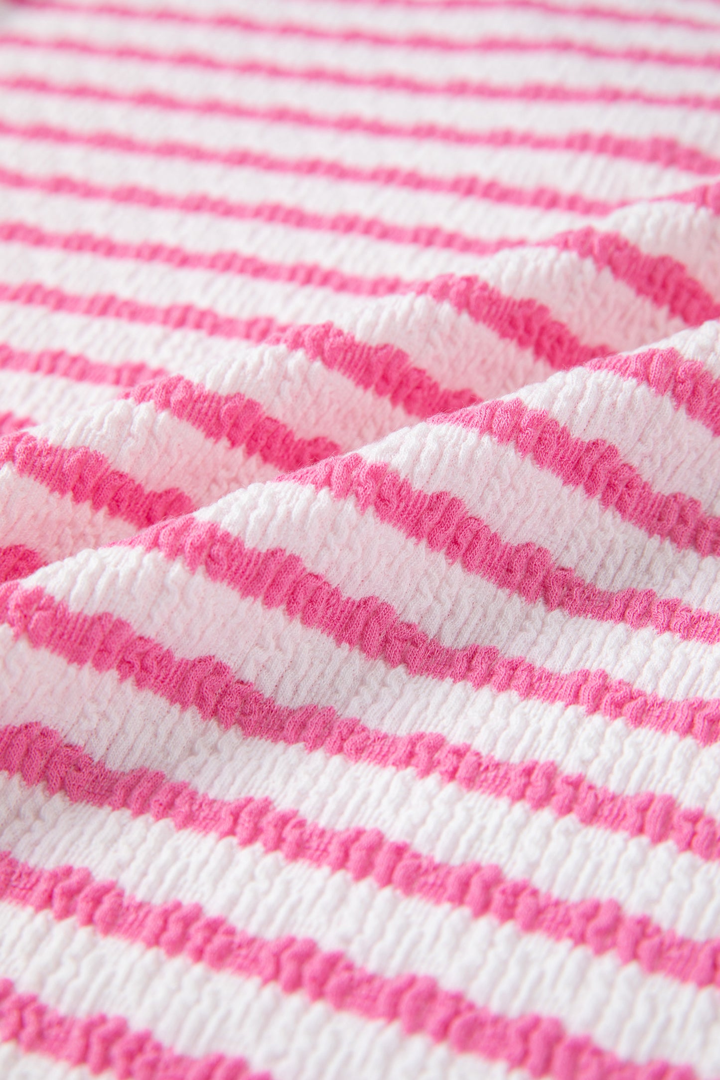 Pink Striped V-Neck Short Sleeve Knit Top – Casual Everyday Sweater Top