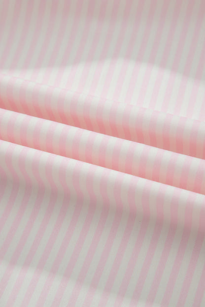 Pink Striped Ruffle Sleeve Blouse – Feminine Everyday Flutter Sleeve Top