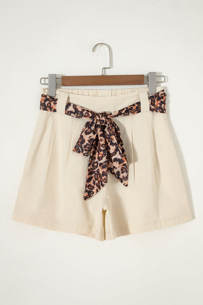 Leopard Tie Pleated Shorts – Casual Boutique Summer Bottoms