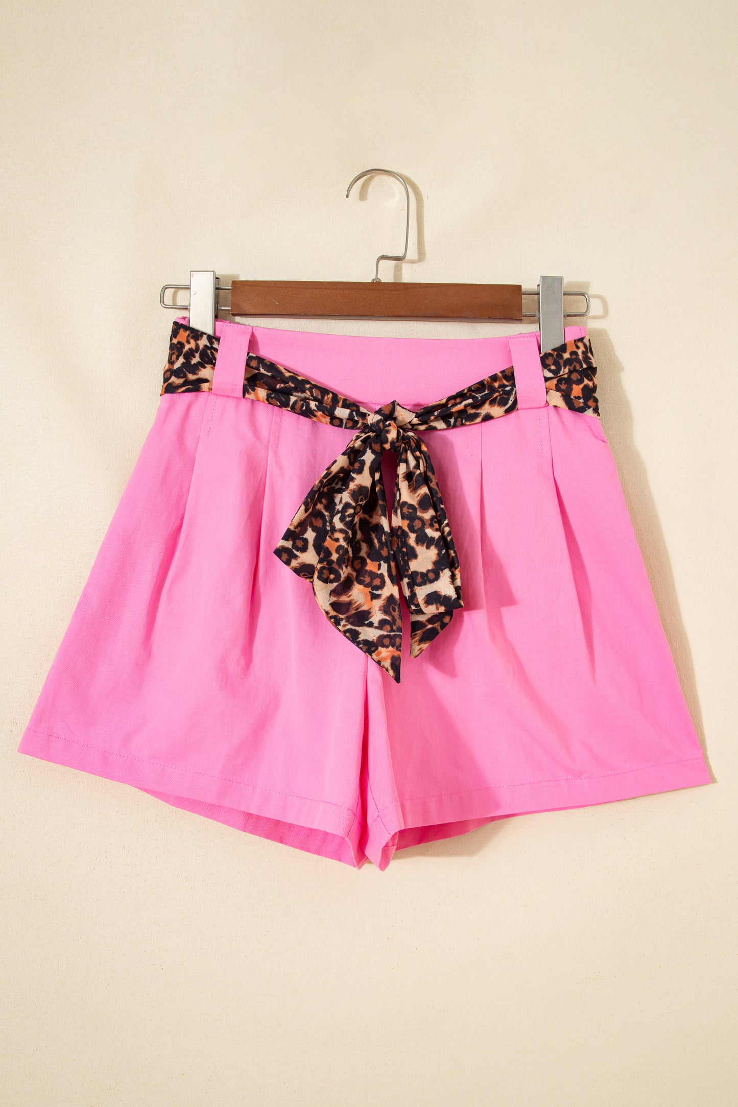 Leopard Tie Pleated Shorts – Casual Boutique Summer Bottoms