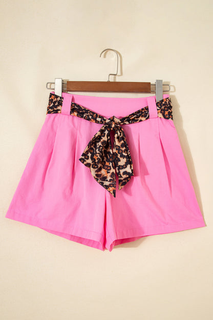 Leopard Tie Pleated Shorts – Casual Boutique Summer Bottoms
