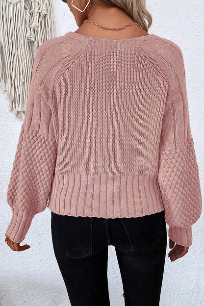 Ribbed Button Knit Cardigan