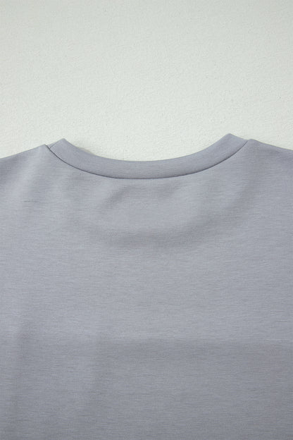 Color Block Camouflage Panel Tee – Casual Crew Neck Short Sleeve Everyday Top