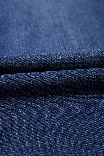 Medium Wash High Waist Wide Leg Patch Pocket Jeans – Relaxed Everyday Denim