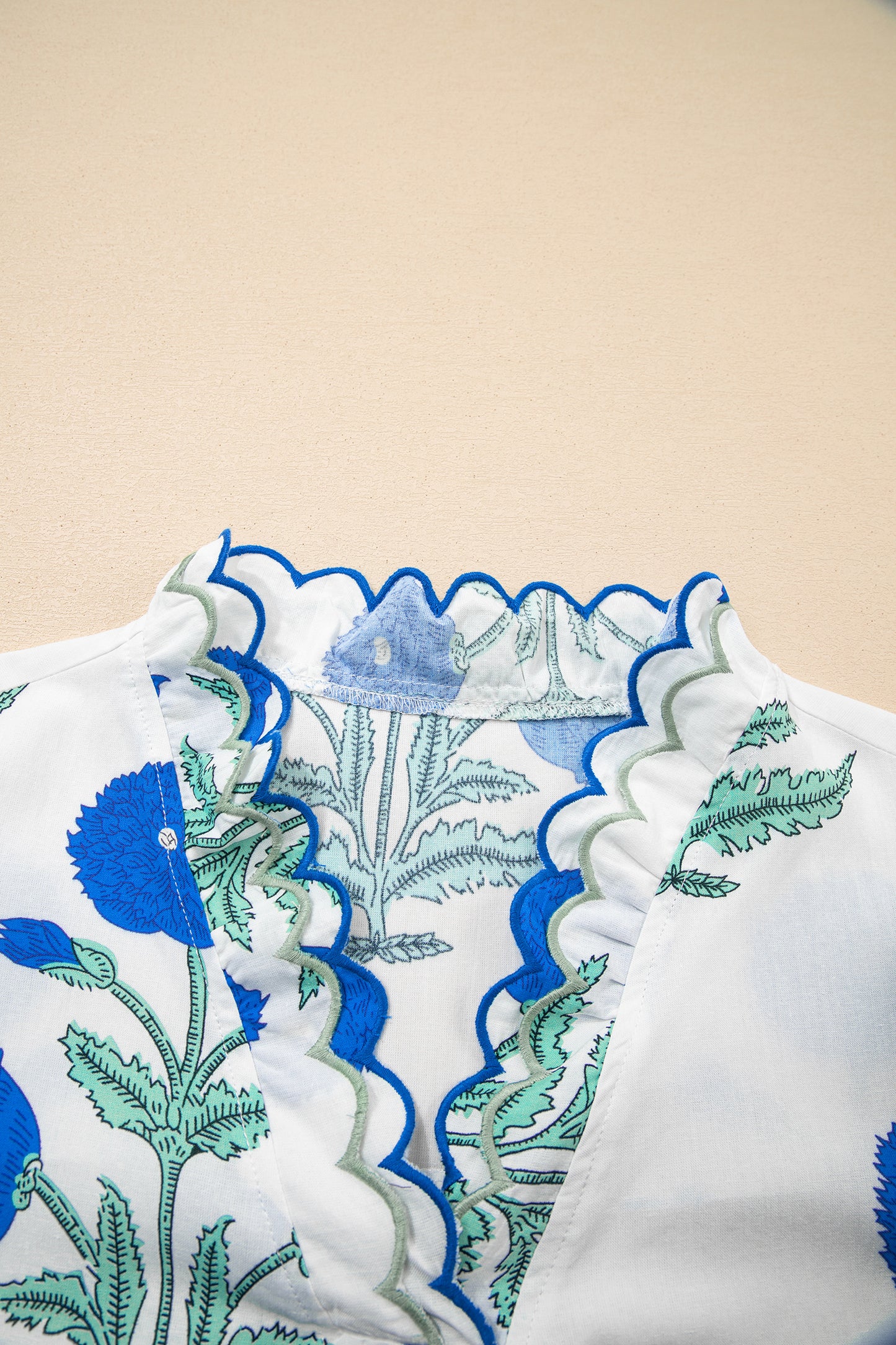 Scallop Embroidered Blouse – Lightweight Textured Feminine Top