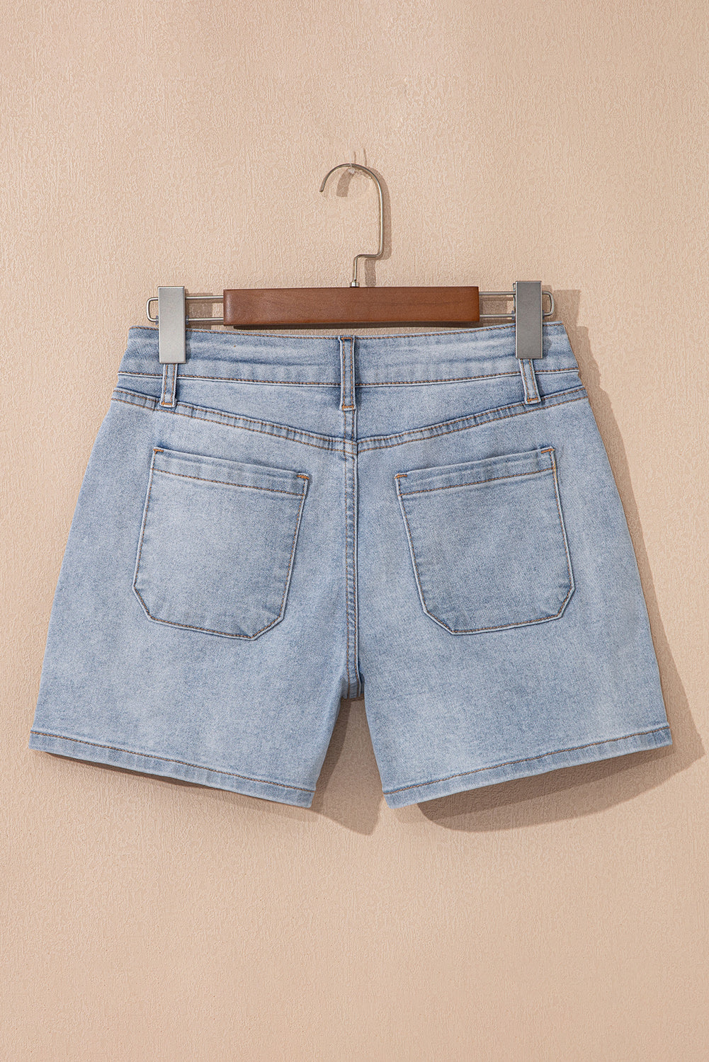 Patch Pocket High Rise Denim Shorts – Casual Everyday Summer Bottoms