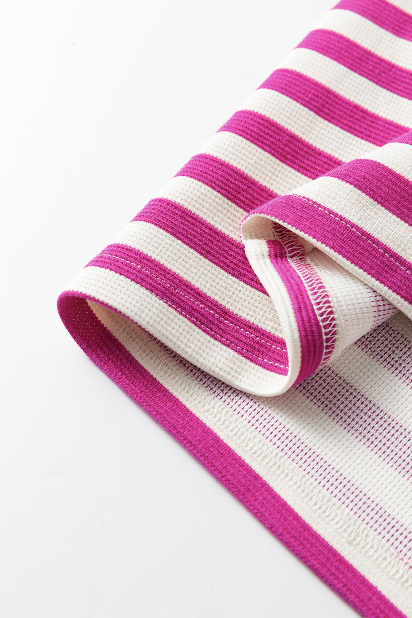 Striped Puff Sleeve Blouse – Casual Contrast Trim Everyday Top