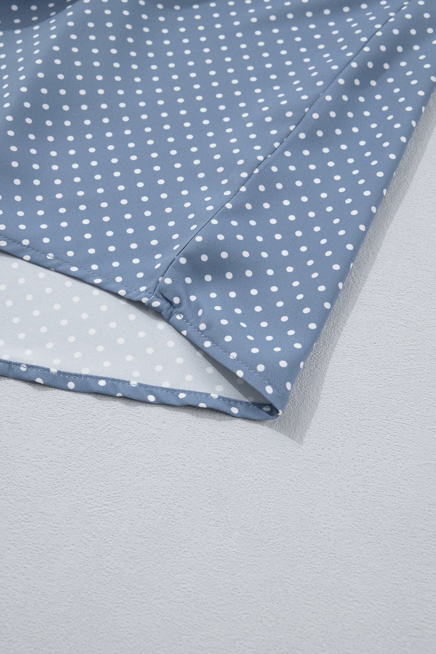 Polka Dot Button Front Blouse – Short Sleeve Collared Top