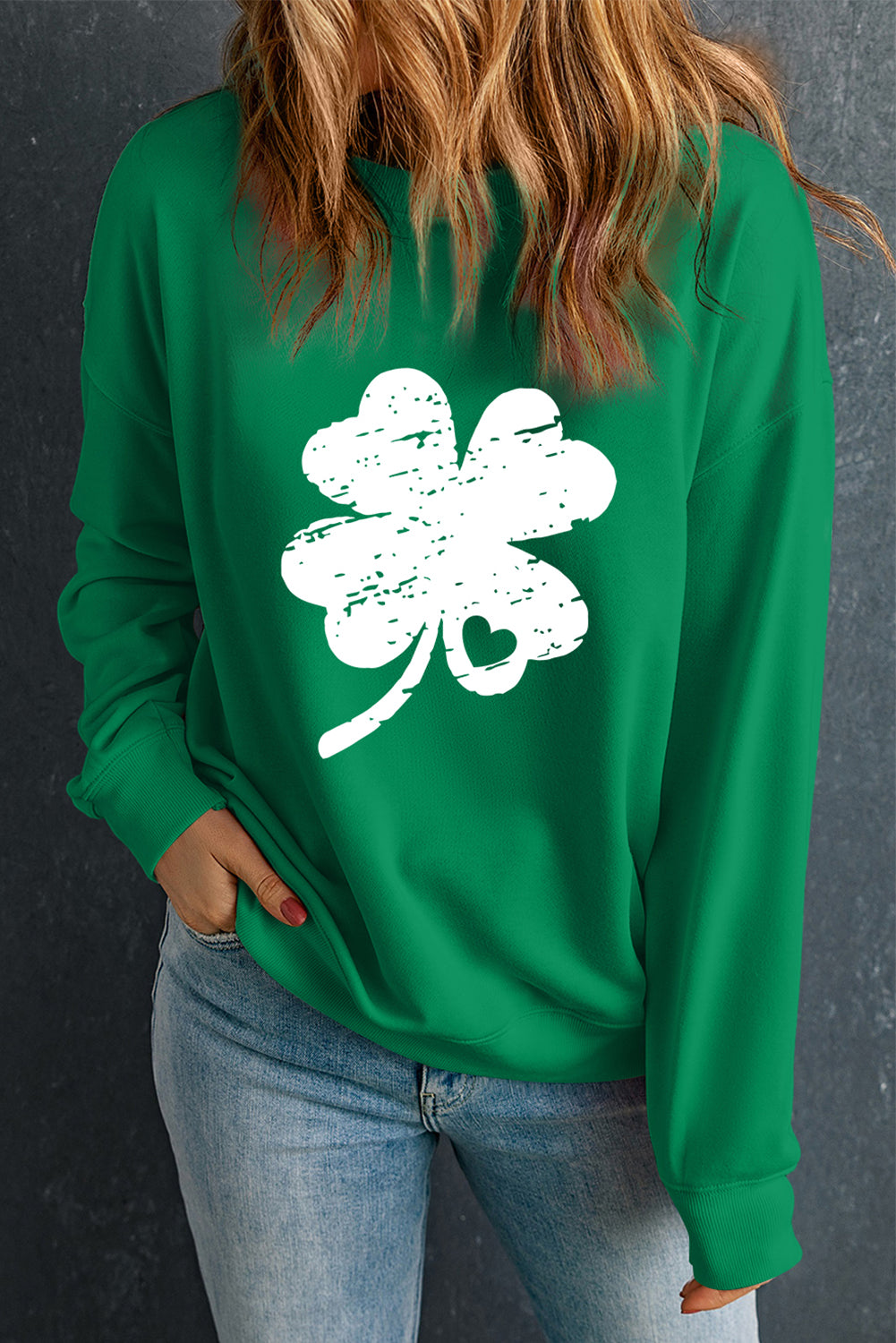 Lucky Clover Graphic Sweatshirt – Dark Green St. Patrick’s Day Edition