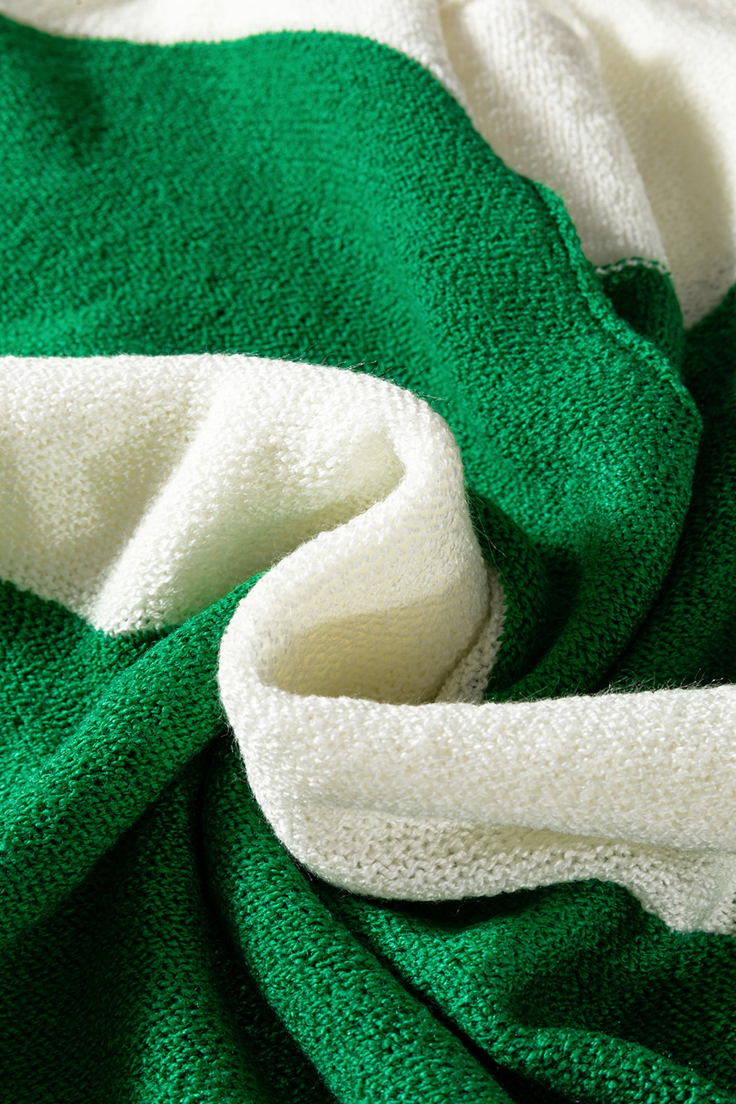 Red Stripe Cozy Color Block Bubble Sleeve Sweater