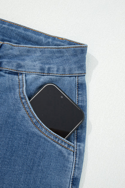 Ashleigh Blue Multi‑Button High Rise Wide‑Leg Jeans