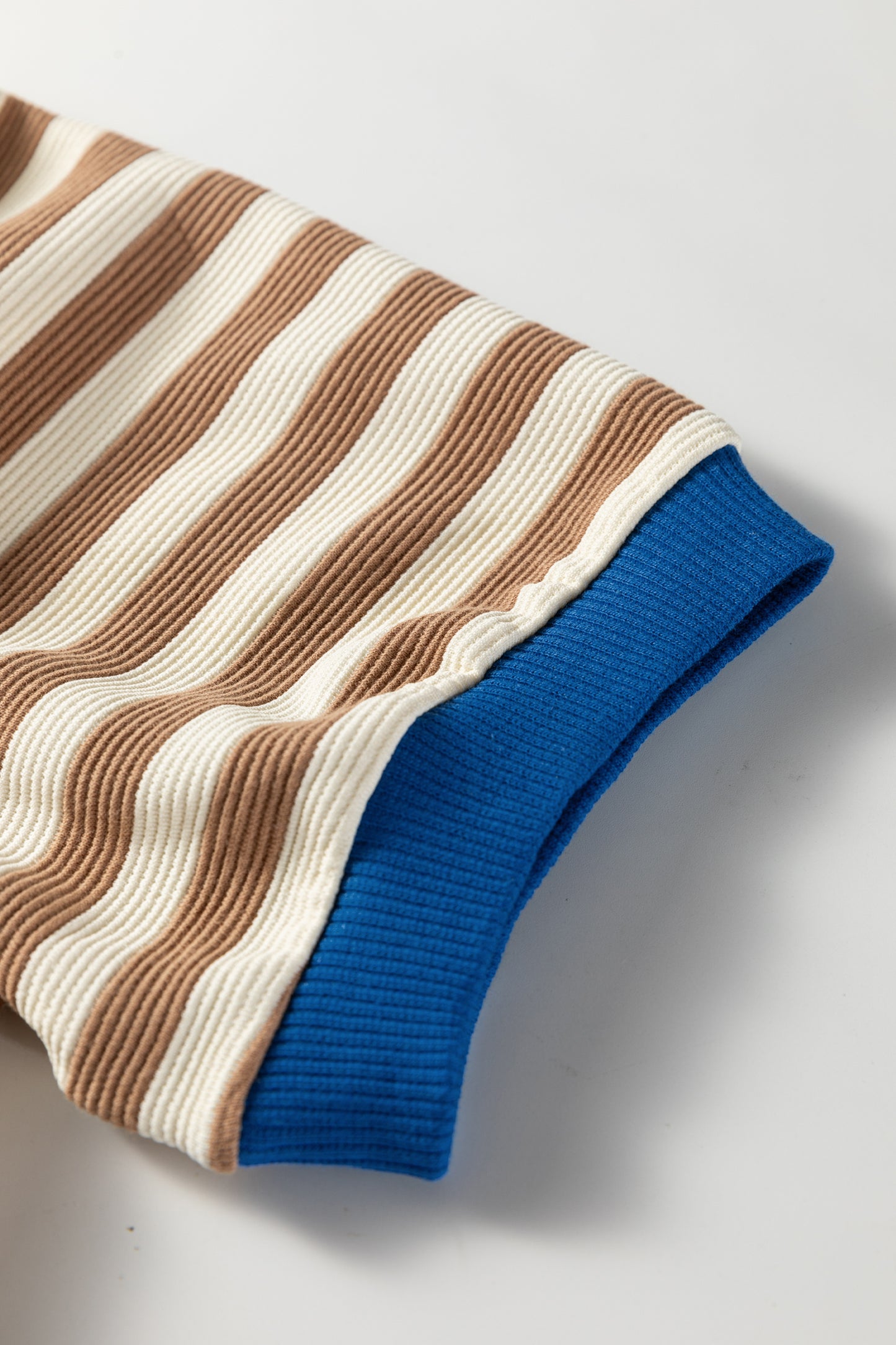 Striped Puff Sleeve Blouse – Casual Contrast Trim Everyday Top