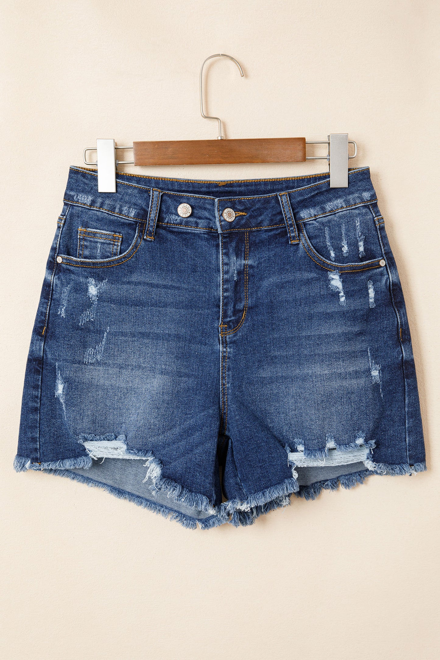 Distressed Frayed Hem Denim Shorts – Casual Everyday Boutique Shorts