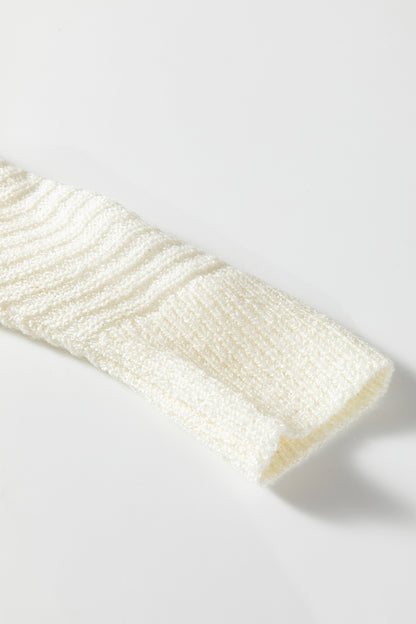 Red Stripe Cozy Color Block Bubble Sleeve Sweater