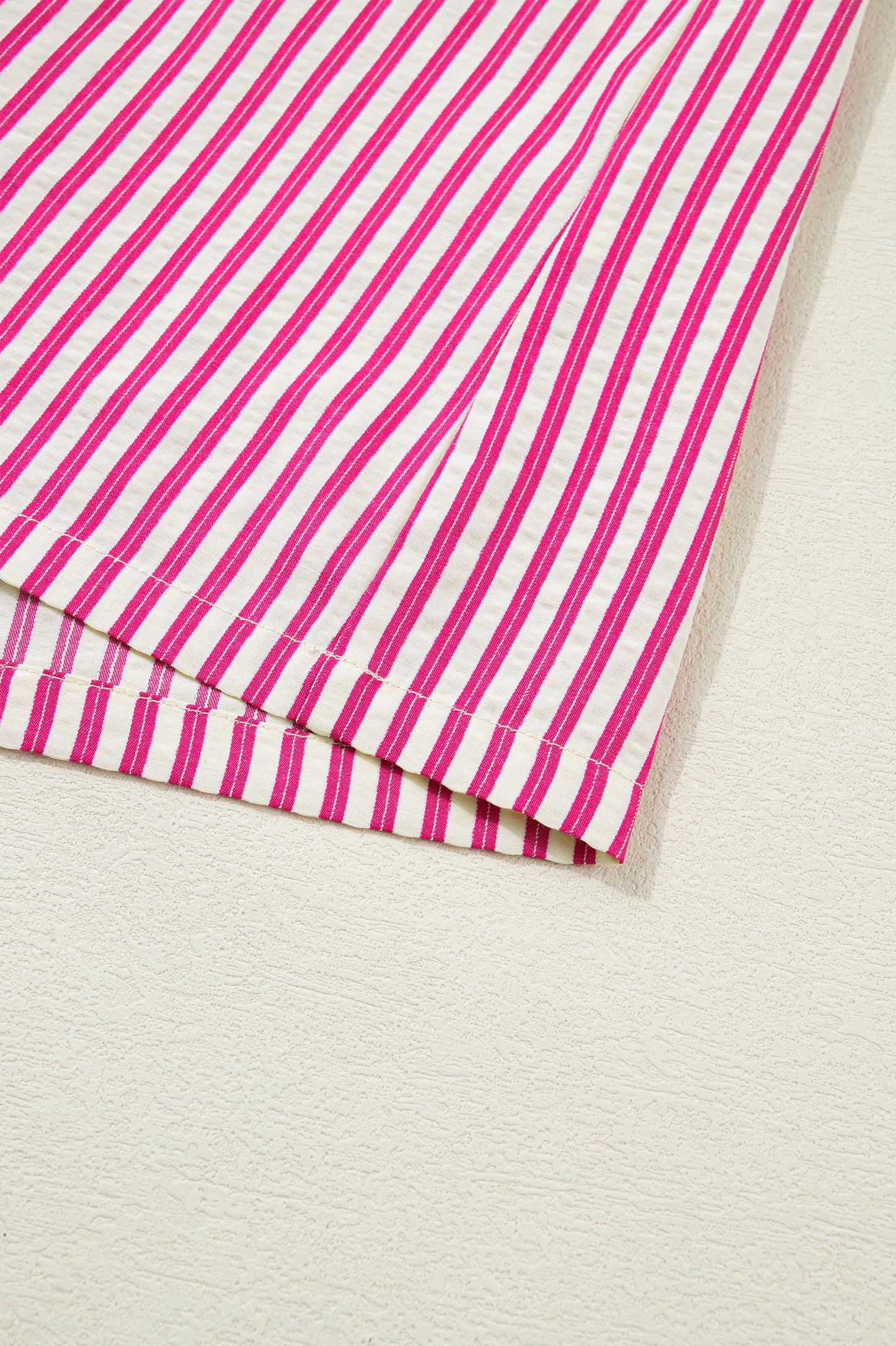 Pink Striped Ruffle Sleeve Sleeveless Blouse – Lightweight Everyday Top