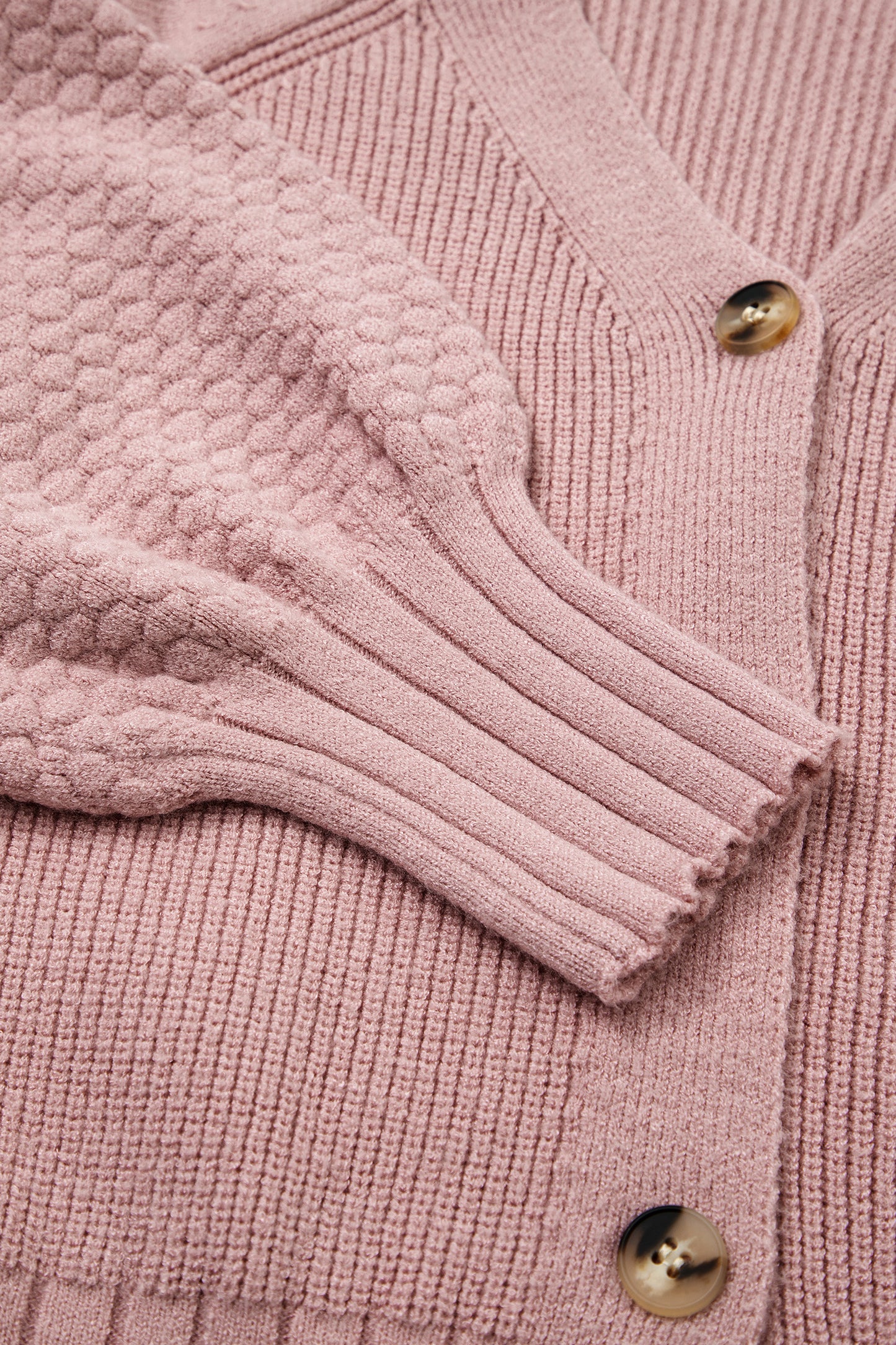 Ribbed Button Knit Cardigan