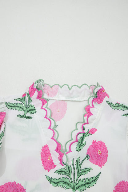 Scallop Embroidered Blouse – Lightweight Textured Feminine Top