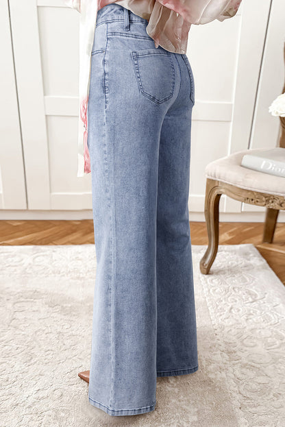 Beau Blue High Waist Bell Bottom Jeans