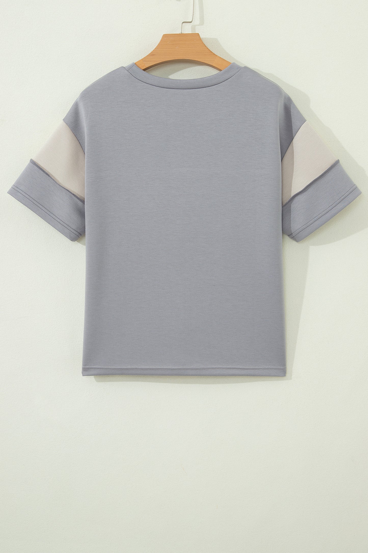 Color Block Camouflage Panel Tee – Casual Crew Neck Short Sleeve Everyday Top