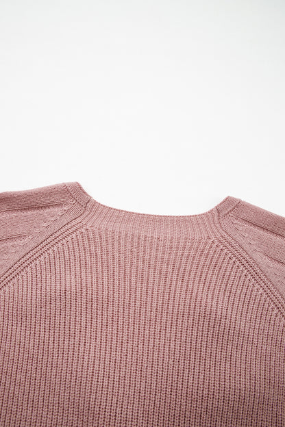 Ribbed Button Knit Cardigan