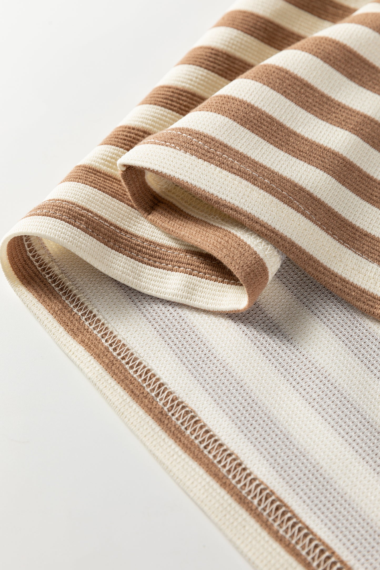 Striped Puff Sleeve Blouse – Casual Contrast Trim Everyday Top