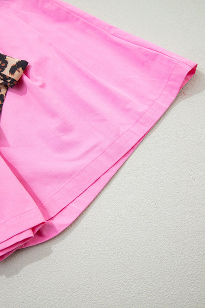 Leopard Tie Pleated Shorts – Casual Boutique Summer Bottoms