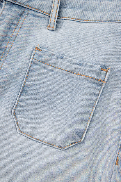 Patch Pocket High Rise Denim Shorts – Casual Everyday Summer Bottoms