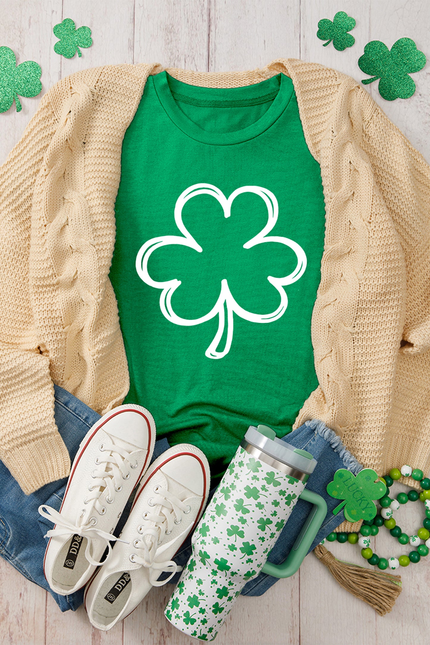 Lucky Shamrock Tee – Bright Green St. Patrick’s Day Casual Top
