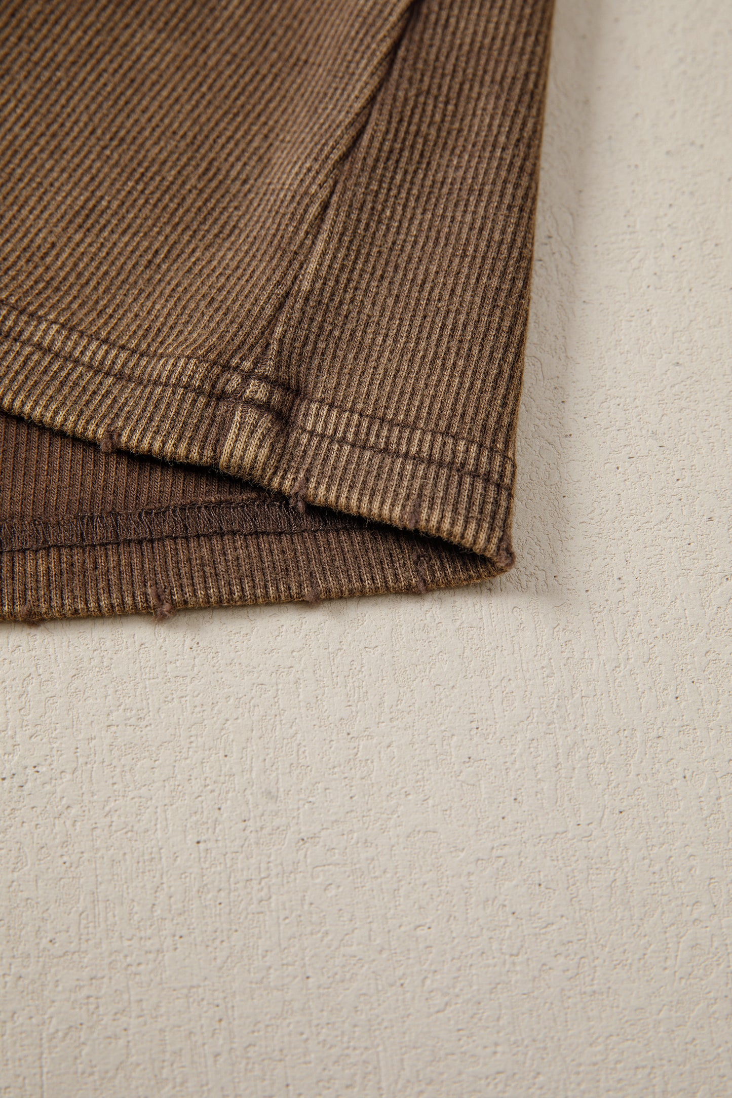 Mocha Vintage Distressed Ribbed Mineral Wash Tank Top