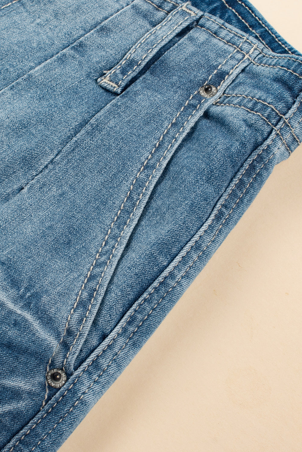 High Waist Button Fly Wide Leg Jeans – Vintage Wash Denim