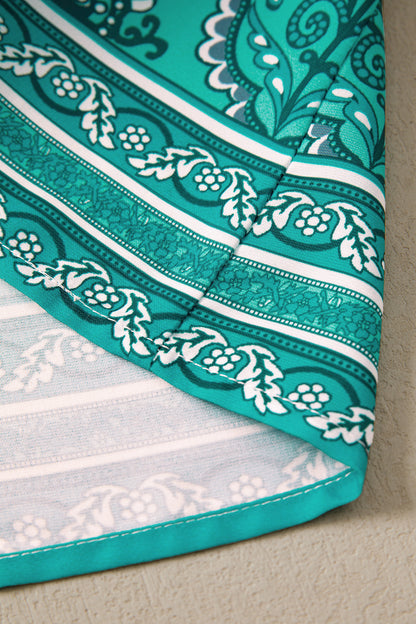 Green Boho Floral Smocked Cami Maxi Dress