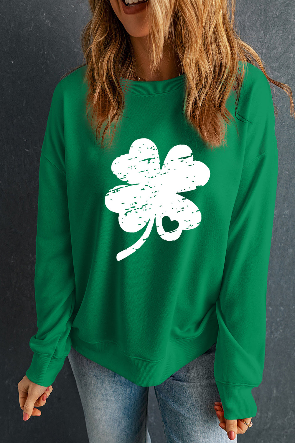 Lucky Clover Graphic Sweatshirt – Dark Green St. Patrick’s Day Edition