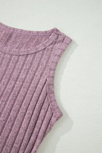 Ribbed Knit Sleeveless Tank Top – Soft Stretch Everyday Layering Essential