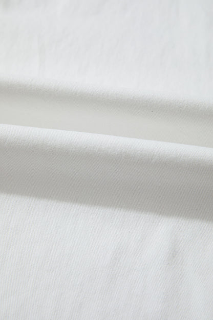 Women’s white high-waist wide-leg jeans with classic five-pocket styling and a relaxed full-length silhouette