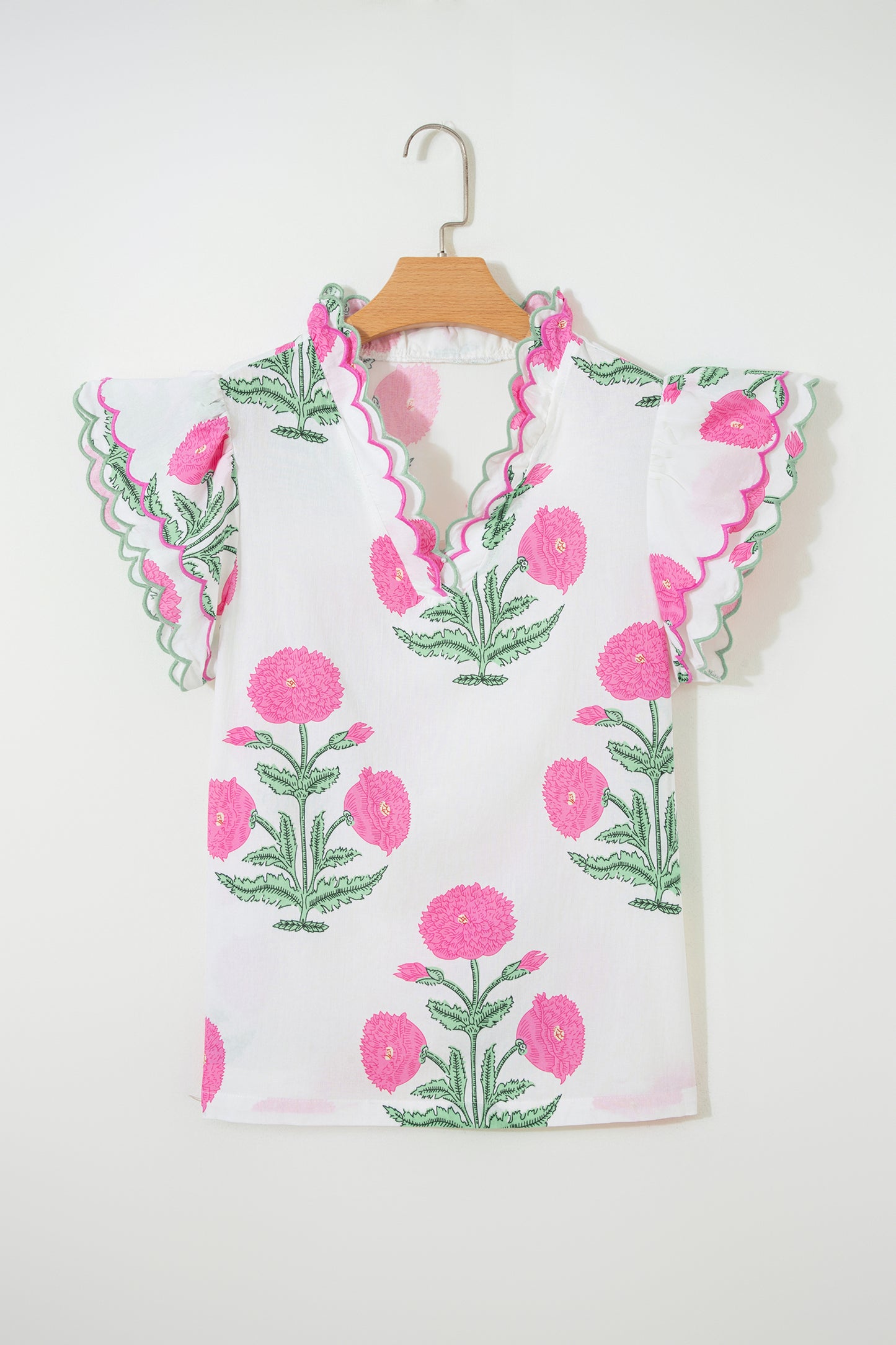 Scallop Embroidered Blouse – Lightweight Textured Feminine Top