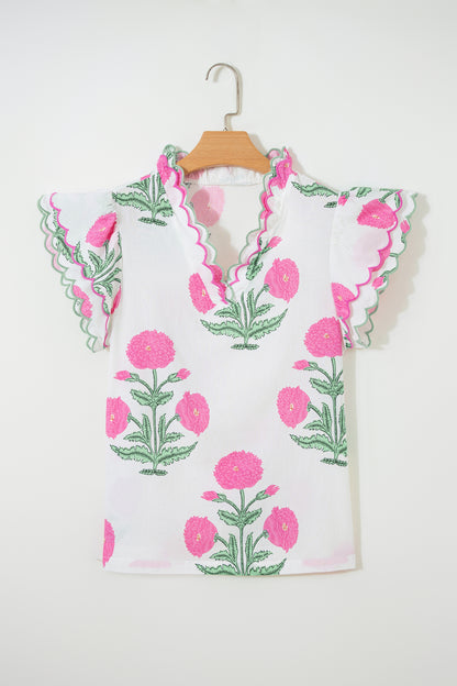 Scallop Embroidered Blouse – Lightweight Textured Feminine Top