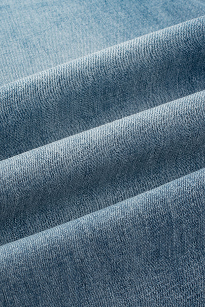 High Waist Button Fly Wide Leg Jeans – Vintage Wash Denim