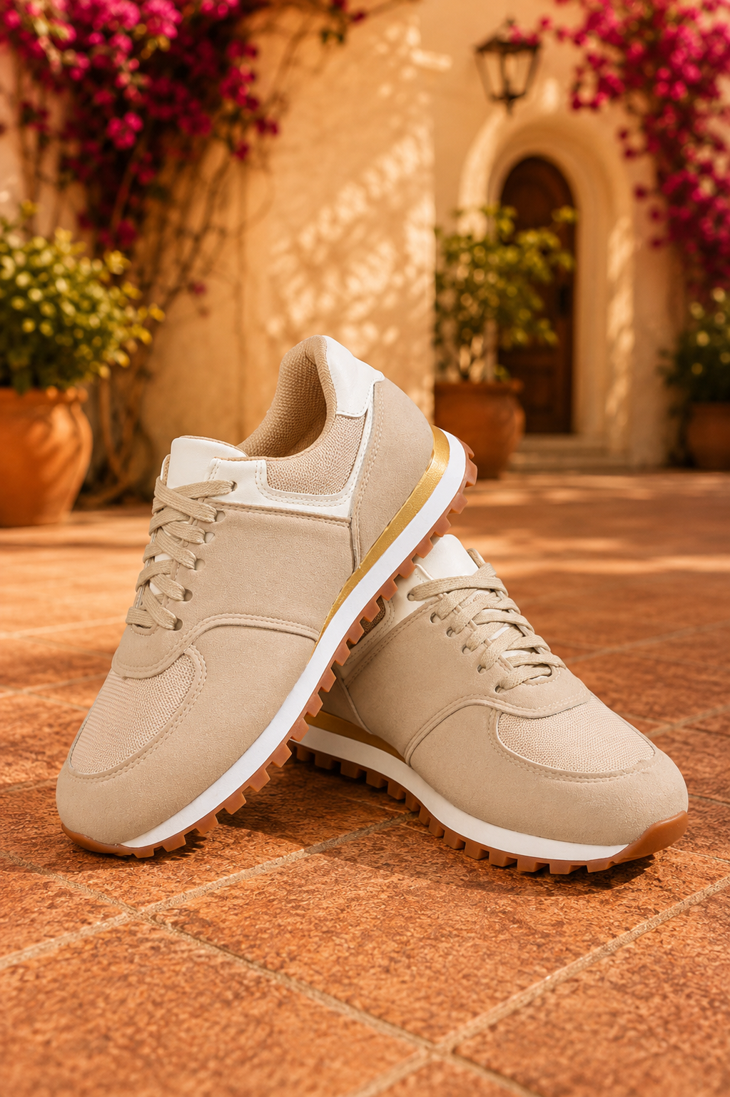 Retro Suede & Mesh Lace-Up Sneakers – Casual Everyday Shoes