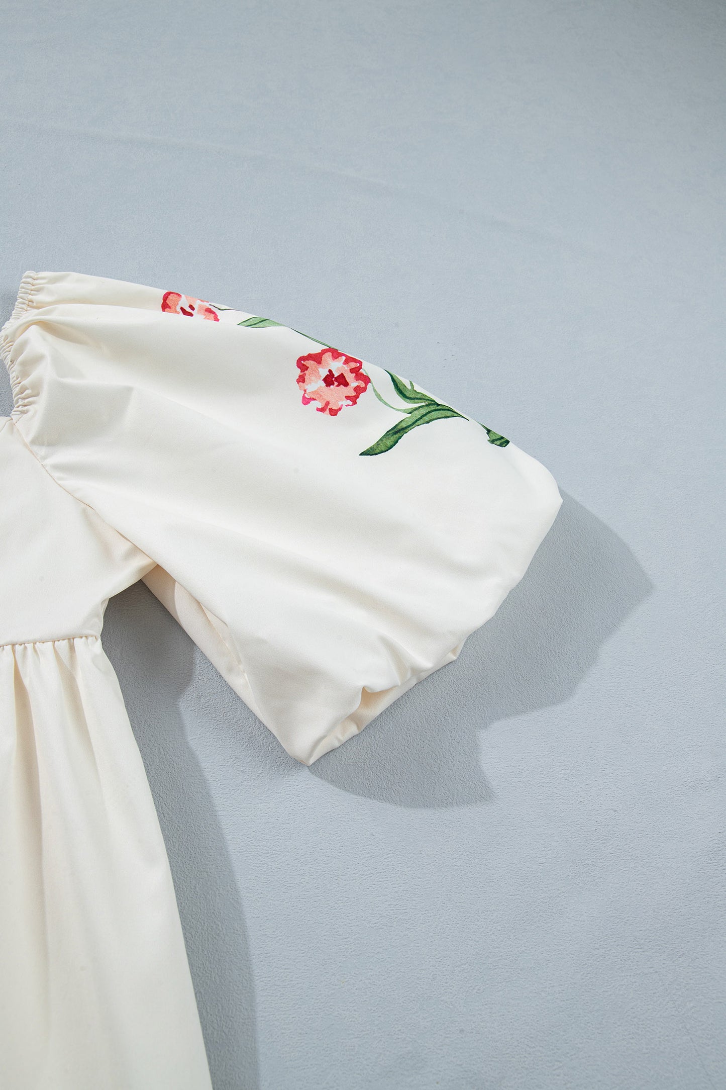 Floral Puff Sleeve Babydoll Mini Dress – Feminine Square Neck Boutique Dress