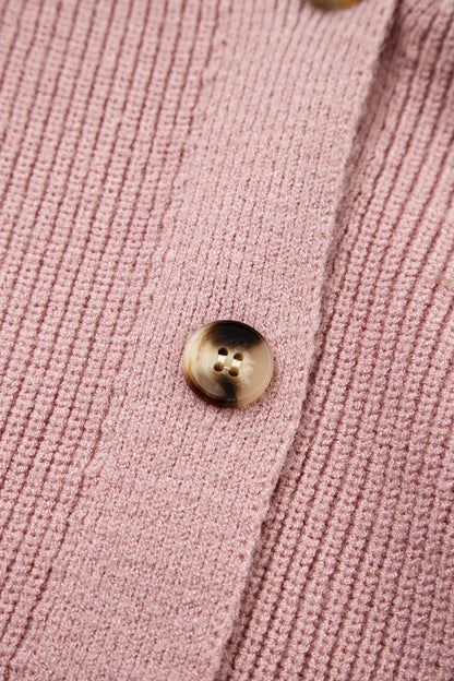 Ribbed Button Knit Cardigan