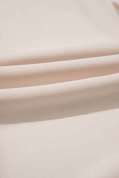 Soft Cream Pearl Button Blouse | Smocked Waist Long Sleeve Top