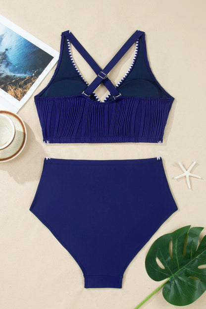High-Waisted Ribbed Bikini Set – Flattering Fit Swimwear