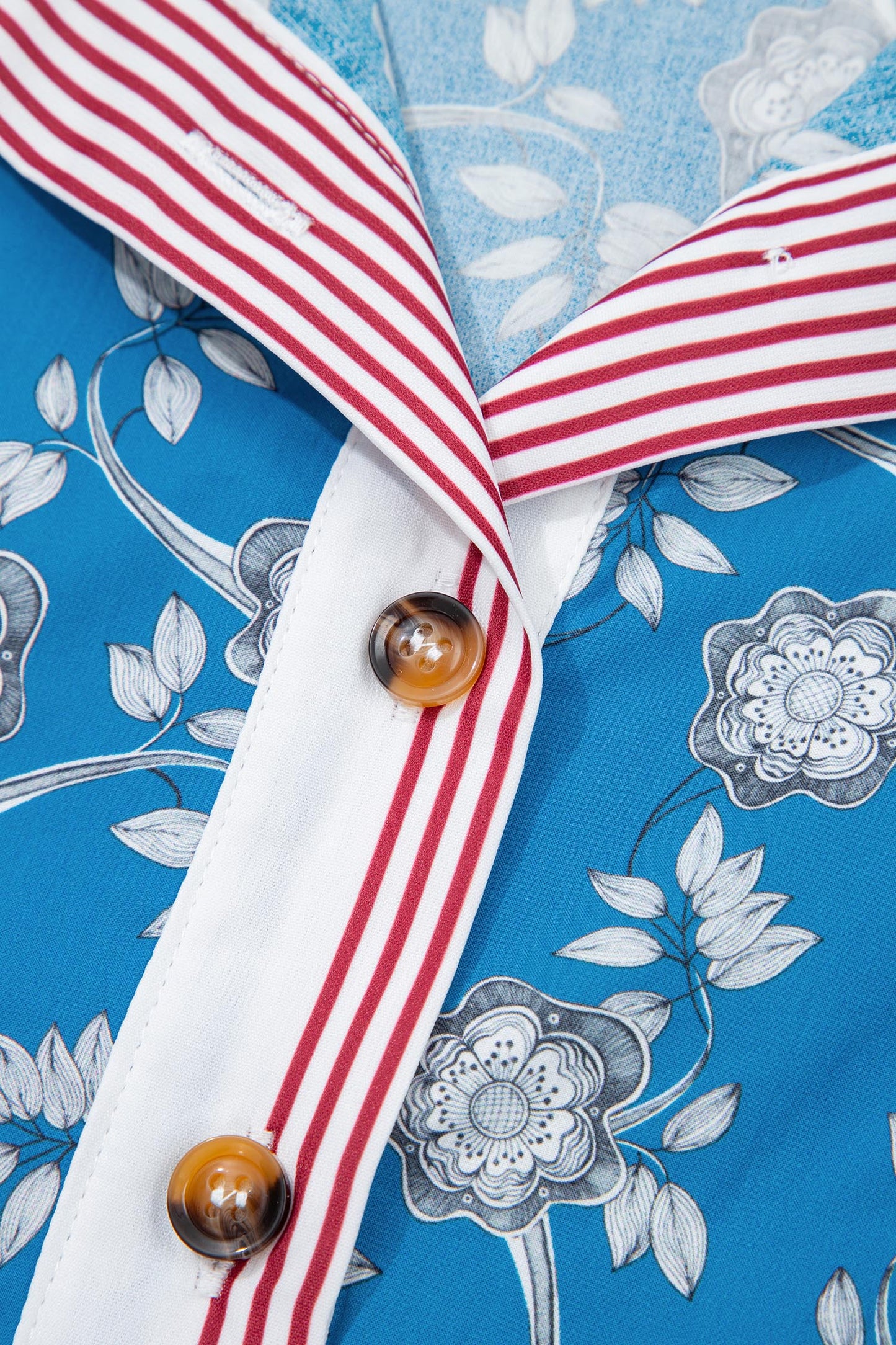 Floral Collared Puff Sleeve Blouse – Vintage Inspired Everyday Top