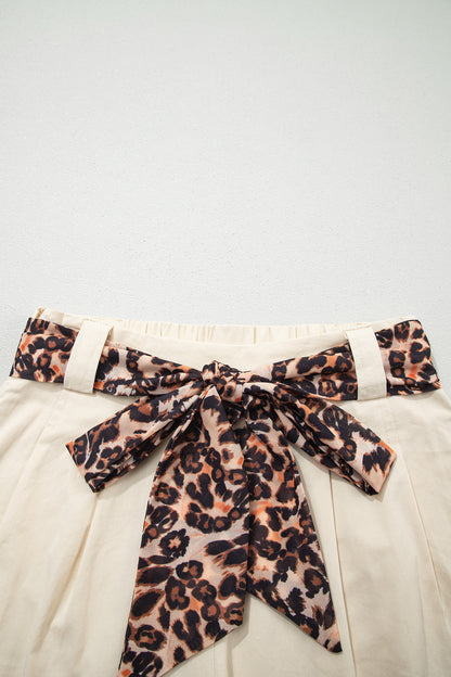 Leopard Tie Pleated Shorts – Casual Boutique Summer Bottoms