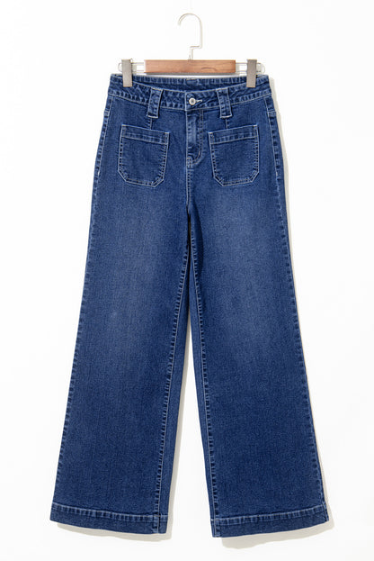 Sail Blue High‑Rise Wide Leg Pocket Jeans
