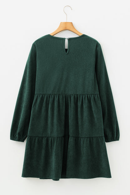 Lantern Sleeve Tiered Mini Dress