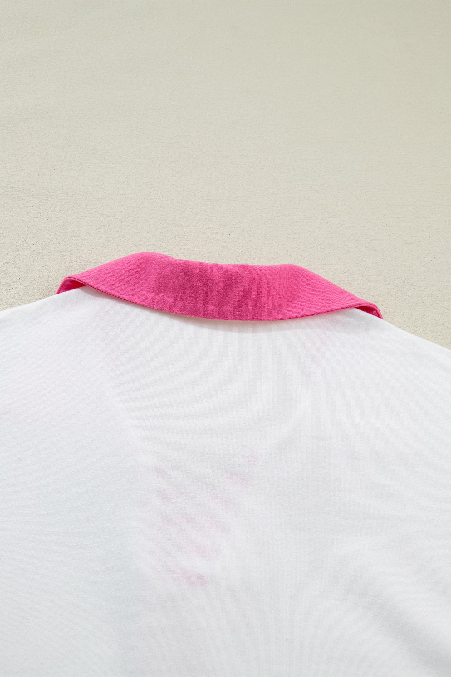 White Contrast Stripe Collared Oversized Blouse – Relaxed Everyday Boutique Top