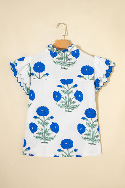 Scallop Embroidered Blouse – Lightweight Textured Feminine Top